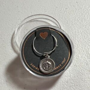 Alex and Ani Silver-Tone Round Charm Ring Unexpected Miracles